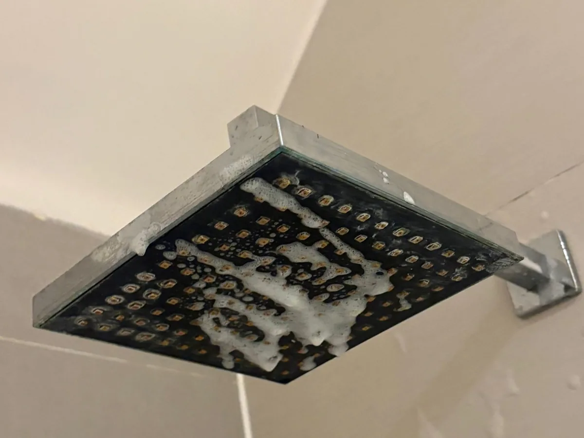 Shower before cleaning